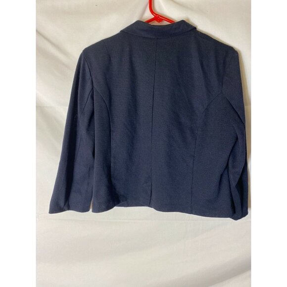 LAST KISS WOMENS SIZE LARGE L CROP BLACK BLAZER SUIT JACKET BUTTON ZIPPERS - Picture 2 of 2